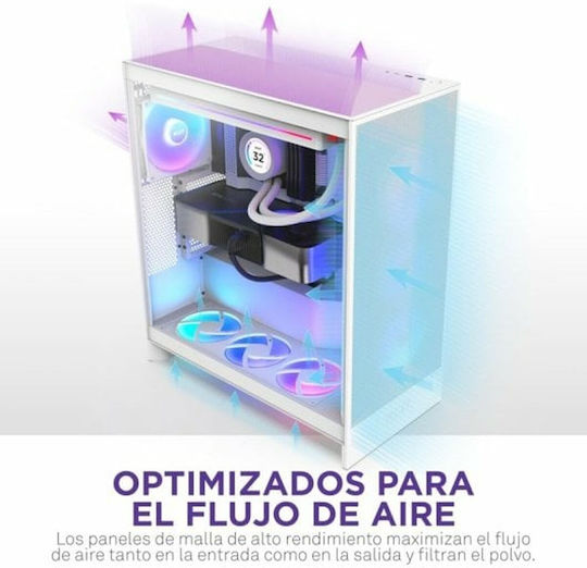 NZXT H7 Flow (2024) Gaming Midi Tower Κουτί Υπολογιστή με Πλαϊνό Παράθυρο Λευκό - Image 8