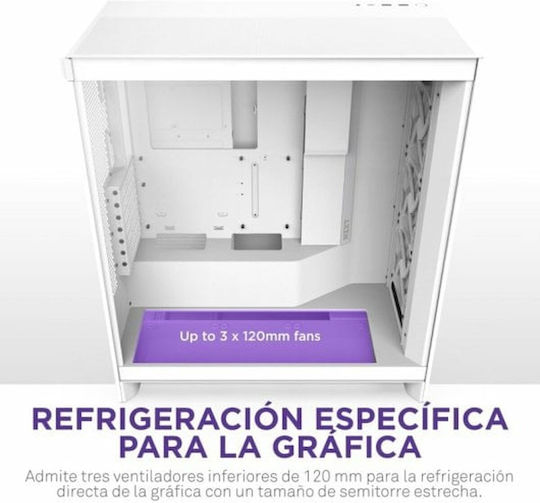 NZXT H7 Flow (2024) Gaming Midi Tower Κουτί Υπολογιστή με Πλαϊνό Παράθυρο Λευκό - Image 4