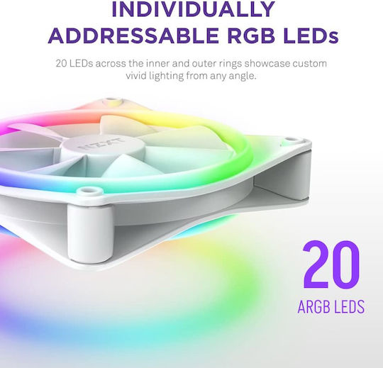 NZXT F120 RGB Duo Case Fan με Σύνδεση 4-Pin PWM Λευκό - Image 7