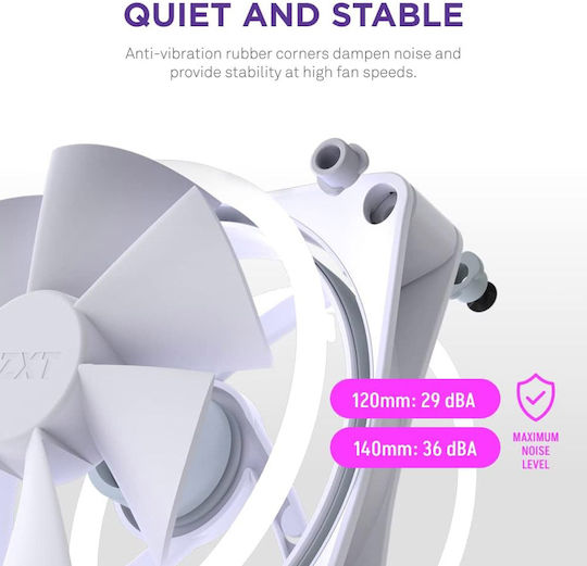 NZXT F120 RGB Duo Case Fan με Σύνδεση 4-Pin PWM Λευκό - Image 6