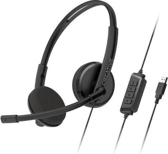 Creative HS-230 On Ear Multimedia Ακουστικά με μικρόφωνο και σύνδεση 3.5mm Jack / USB-A - Image 3