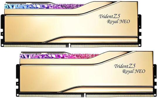 G.Skill Trident Z5 Royal Neo EXPO RGB DDR5 32GB RAM με 2x16GB Modules και Ταχύτητα 6400 για Desktop F5-6400J3039G16GX2-TR5NG - Image 2