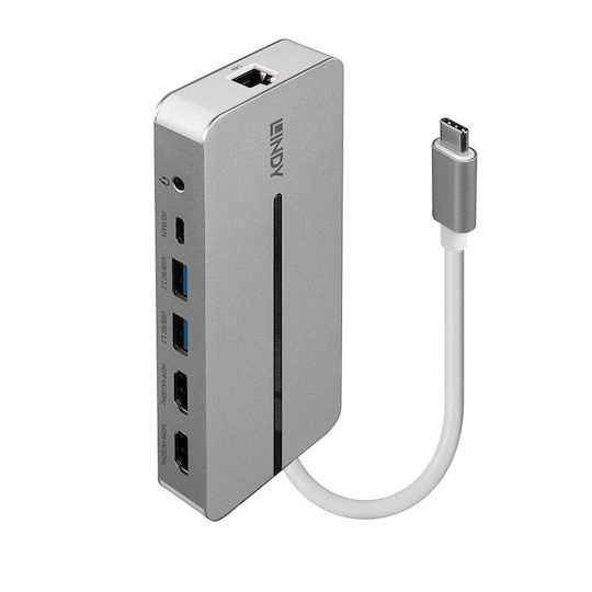 Lindy USB-C Docking Station με HDMI 4K PD Ethernet και συνδεση 2 Οθονών Γκρι (43360) - Image 5
