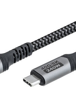 Goobay Braided USB 3.0 Cable USB-C male - USB-C / DisplayPort 240W Γκρι 0.5m 74210