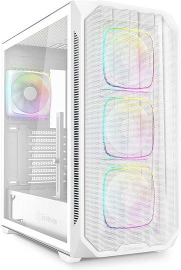 Sharkoon AK5M RGB Gaming Midi Tower Κουτί Υπολογιστή με Πλαϊνό Παράθυρο Λευκό