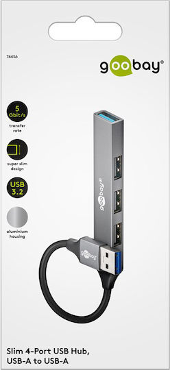 Goobay USB 3.2 Hub 4 Θυρών με σύνδεση USB-A Γκρι (74456) - Image 8