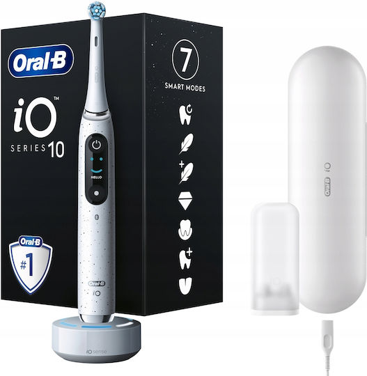Oral-B Io Series 10 Ηλεκτρική Οδοντόβουρτσα με Χρονομετρητή, Αισθητήρα Πίεσης και Θήκη Ταξιδίου White - Image 6