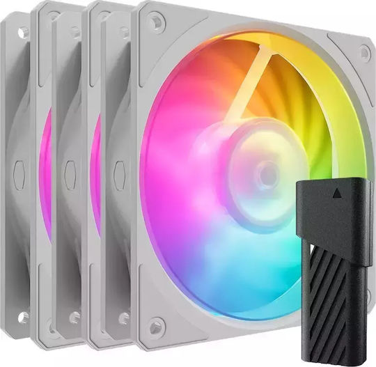 CoolerMaster Mobius 120P Case Fan με ARGB Φωτισμό και Σύνδεση 4-Pin PWM 3τμχ Λευκό - Image 5