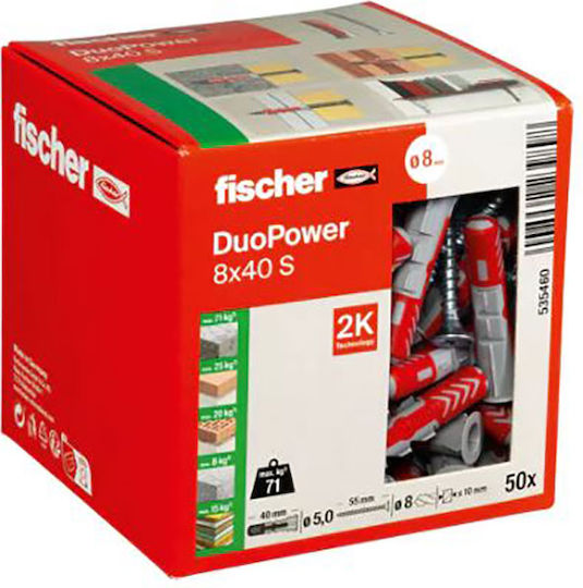 fischer Duopower S Ούπα Πλαστικό 8x40mm 50τμχ 535460 - Image 3