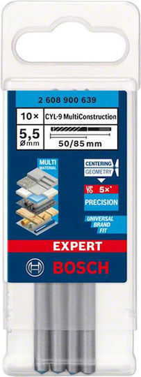 Bosch Cyl-9 Multiconstruction Σετ 10 Διαμαντοτρύπανα Καρβιδίου με Κυλινδρικό Στέλεχος για Δομικά Υλικά και Ξύλο 2608900639 - Image 4