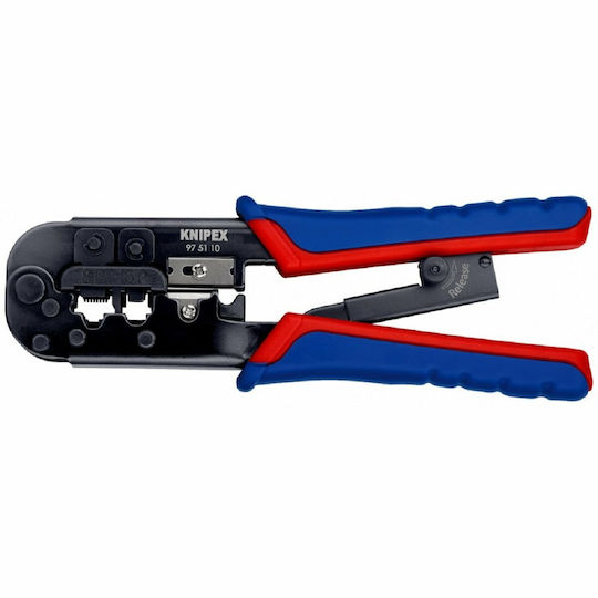 Knipex Πρέσα Ακροδεκτών Δικτύου RJ12, RJ45 με Απογυμνωτή & Μηχανισμό Καστάνιας (Μήκος 190mm) 97 51 10 - Image 3