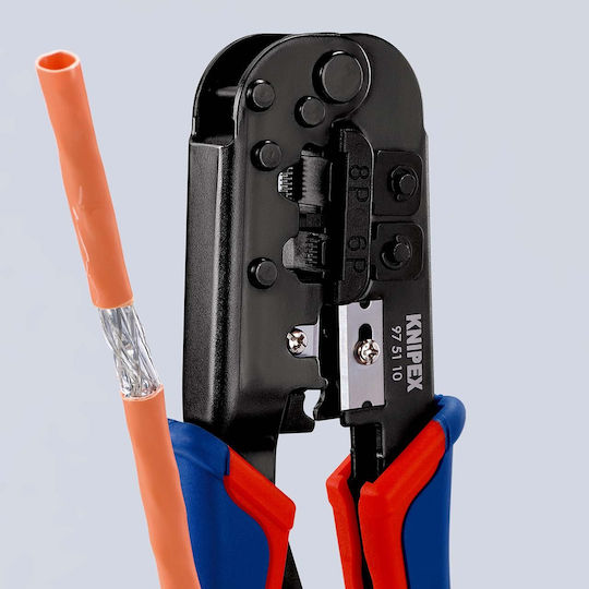 Knipex Πρέσα Ακροδεκτών Δικτύου RJ12, RJ45 με Απογυμνωτή & Μηχανισμό Καστάνιας (Μήκος 190mm) 97 51 10 - Image 11