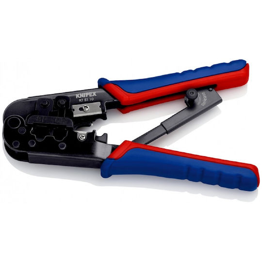 Knipex Πρέσα Ακροδεκτών Δικτύου RJ12, RJ45 με Απογυμνωτή & Μηχανισμό Καστάνιας (Μήκος 190mm) 97 51 10 - Image 6