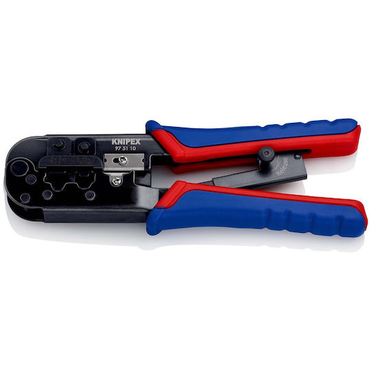 Knipex Πρέσα Ακροδεκτών Δικτύου RJ12, RJ45 με Απογυμνωτή & Μηχανισμό Καστάνιας (Μήκος 190mm) 97 51 10 - Image 9