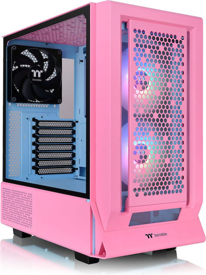 Thermaltake Ceres 350 MX Gaming Midi Tower Κουτί Υπολογιστή με Πλαϊνό Παράθυρο και RGB Φωτισμό Bubble Pink