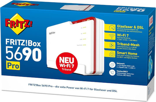 AVM FRITZ!Box 5690 Fiber GPON Ασύρματο VDSL2 Modem Router Wi‑Fi 7 με 4 Θύρες - Image 3