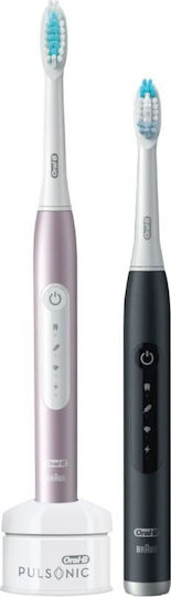 Oral-B Pulsonic Slim Luxe 4900 Twin Pack Ηλεκτρική Οδοντόβουρτσα με Χρονομετρητή Rose Gold / Matte Black Διπλή Συσκευασία - Image 5