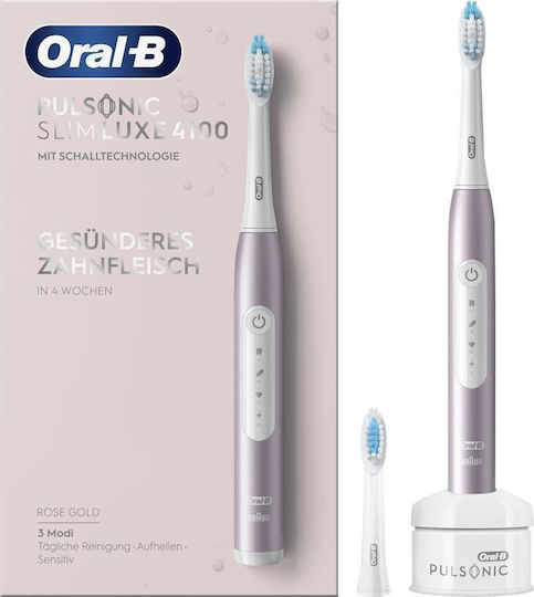 Oral-B Pulsonic Slim Luxe Ηλεκτρική Οδοντόβουρτσα με Χρονομετρητή Ροζ Χρυσό - Image 3