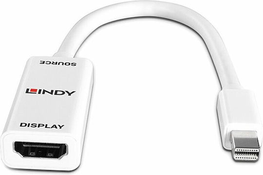 Lindy Μετατροπέας mini DisplayPort male σε HDMI female Λευκό 1τμχ 41719 - Image 5