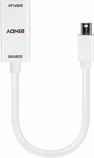 Lindy Μετατροπέας mini DisplayPort male σε HDMI female Λευκό 1τμχ 41719 - Image 4