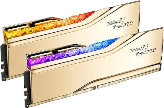 G.Skill Trident Z5 Royal Neo EXPO RGB DDR5 32GB RAM με 2x16GB Modules και Ταχύτητα 6400 για Desktop F5-6400J3039G16GX2-TR5NG