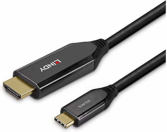 Lindy Cable HDMI male - USB-C male 1m Μαύρο 43367 - Image 3