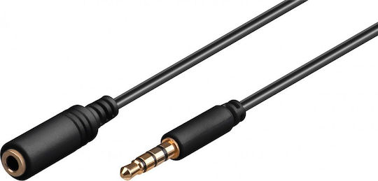 Goobay Καλώδιο 3.5mm male - 3.5mm female Μαύρο 1.5m (62478)