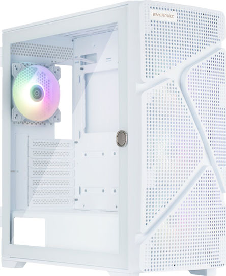 Enermax MarbleShell MS31 RGB Gaming Midi Tower Κουτί Υπολογιστή με Πλαϊνό Παράθυρο Λευκό