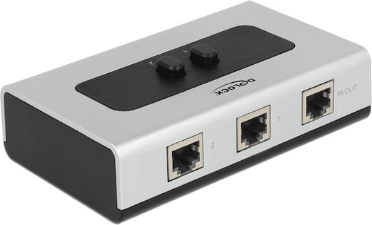 DeLock Switch RJ45 10/100/1000 Mbps 2 port manual bidirectional