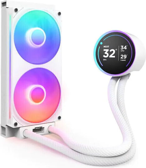 NZXT Kraken Elite 240 (v2) Υδρόψυξη Επεξεργαστή Διπλού Ανεμιστήρα 120mm για Socket AM4/AM5/1700/1200/115x με RGB Φωτισμό Λευκή - Image 2