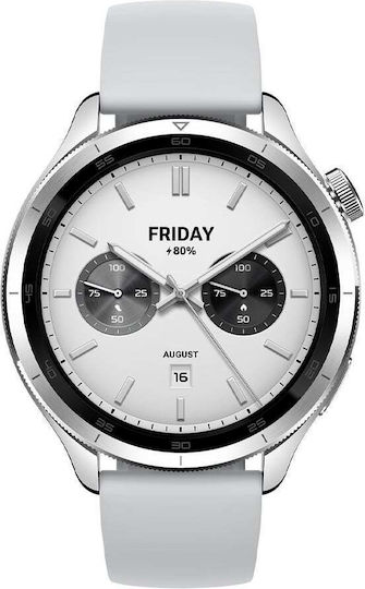 Xiaomi Watch S4 Aluminium 47mm Αδιάβροχο με Παλμογράφο (Ασημί)