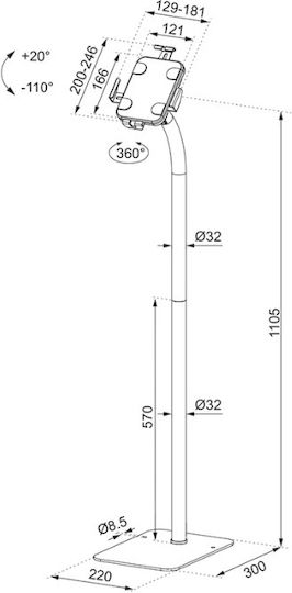 Neomounts Βάση Tablet Δαπέδου έως 9" σε Μαύρο χρώμα - Image 7