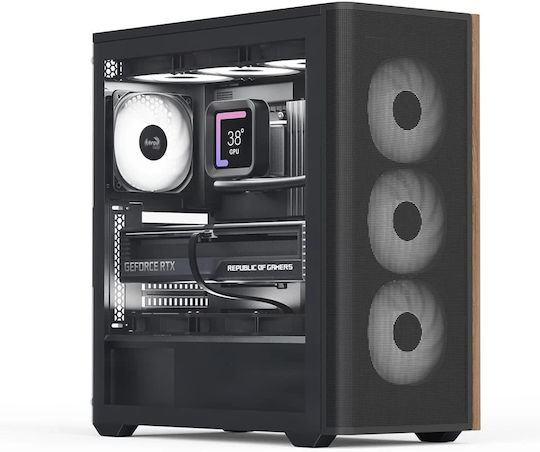 Aerocool D501A V2 Gaming Midi Tower Κουτί Υπολογιστή με Πλαϊνό Παράθυρο και RGB Φωτισμό Μαύρο - Image 3