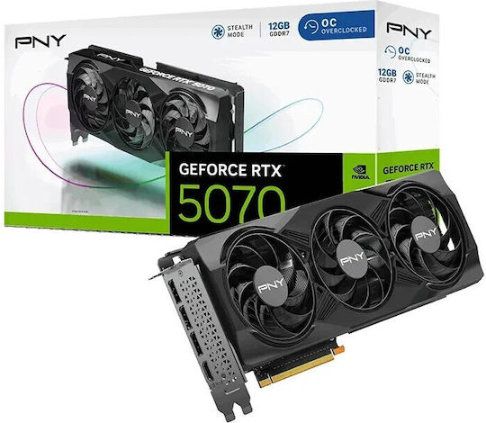 PNY GeForce RTX 5070 12GB GDDR7 VERTO OC Κάρτα Γραφικών VCG507012TFXPB1-O