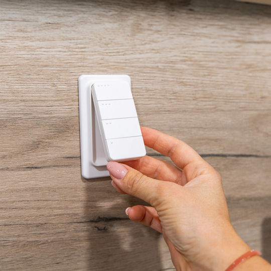Shelly Button 4 Smart Ενδιάμεσος Διακόπτης Bluetooth σε Λευκό Χρώμα BLURCButton4 - Image 2