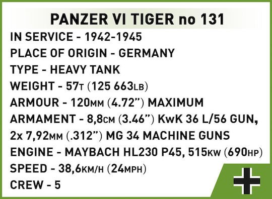 Cobi Τουβλάκια Panzer Vi Tiger I No. 131 898τμχ - Image 11
