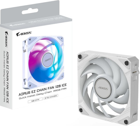 Gigabyte AORUS EZ CHAIN Case Fan 120mm με Λευκό Φωτισμό Λευκό - Image 5