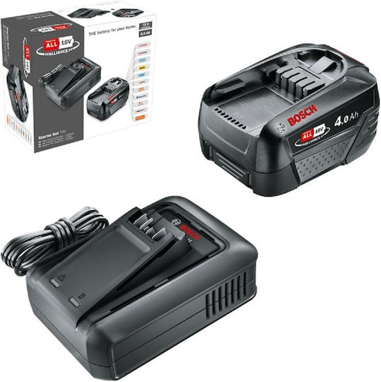 Bosch Σετ Μπαταρίας Λιθίου Χωρητικότητας 4Ah 18V με Φορτιστή 1600A031T6