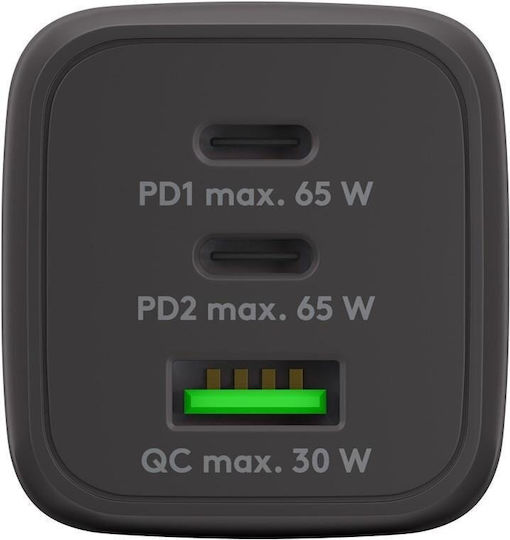 Goobay Φορτιστής Χωρίς Καλώδιο με Θύρα USB-A και 2 Θύρες USB-C 65W Μαύρος (64753) - Image 3