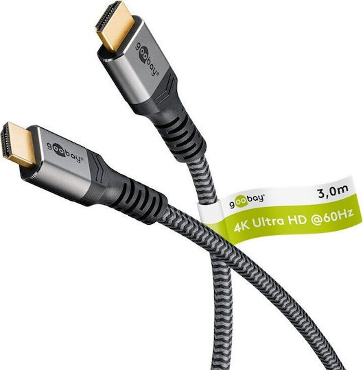 Goobay HDMI 2.0 Cable HDMI male - HDMI male 3m Μαύρο 64995 - Image 3