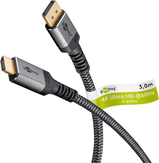 Goobay Cable DisplayPort male - DisplayPort male 3m Γκρι (65270) - Image 3