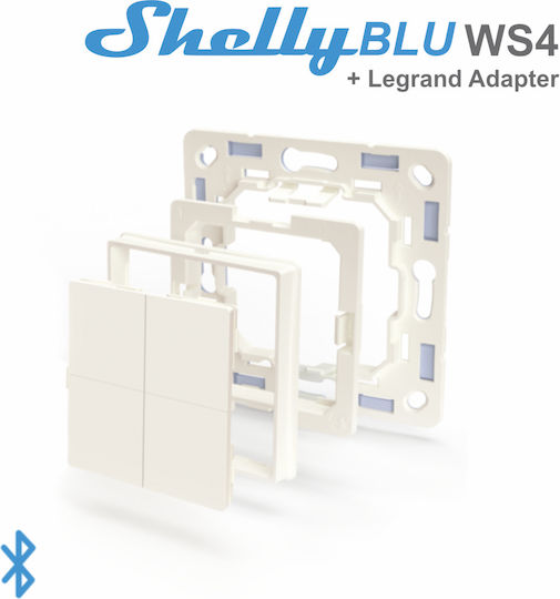 Shelly Button 4 Smart Ενδιάμεσος Διακόπτης Bluetooth BLUWallswitch4 - Image 2