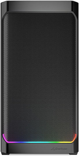Sharkoon MK4W RGB Strip Gaming Midi Tower Κουτί Υπολογιστή με Πλαϊνό Παράθυρο Μαύρο - Image 2