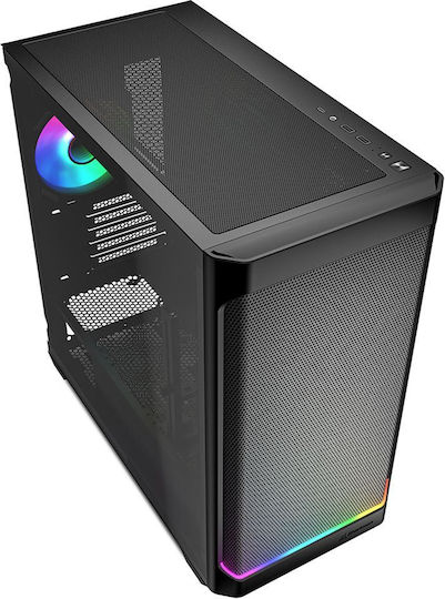 Sharkoon MK4W RGB Strip Gaming Midi Tower Κουτί Υπολογιστή με Πλαϊνό Παράθυρο Μαύρο - Image 3