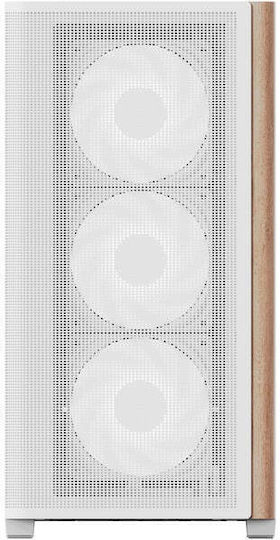 Aerocool D301A V2 Gaming Mini Tower Κουτί Υπολογιστή με Πλαϊνό Παράθυρο και RGB Φωτισμό Λευκό - Image 3
