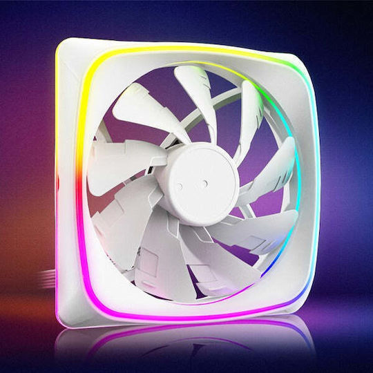 Sharkoon Shark Lights RGB PWM Case Fan 120mm με Σύνδεση 4-Pin Λευκό - Image 2