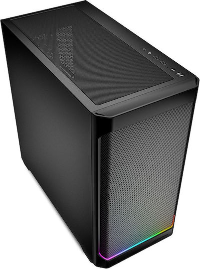 Sharkoon MK4 RGB Strip Gaming Midi Tower Κουτί Υπολογιστή με Πλαϊνό Παράθυρο Μαύρο - Image 3
