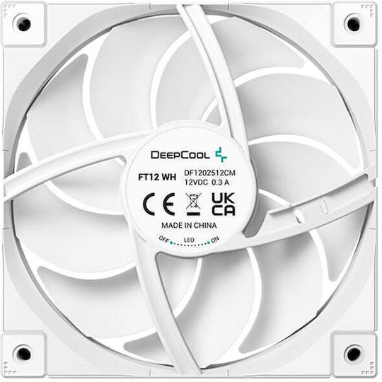 Deepcool FT12 Case Fan 120mm με Λευκό Φωτισμό και Σύνδεση 4-Pin PWM Λευκό - Image 4