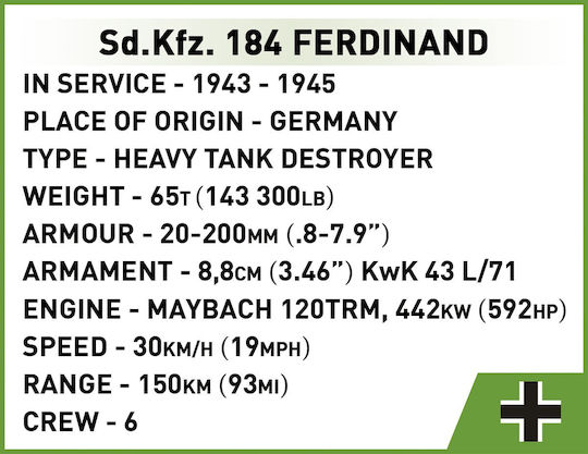 Cobi Τουβλάκια Historical Collection WWII Sd.Kfz. 184 Ferdinand για 7+ Ετών 1268τμχ - Image 10