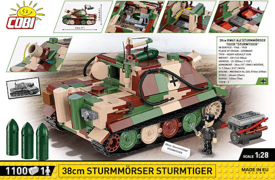 Cobi Τουβλάκια Historical Collection WWII Sturmmorser Sturmtiger για 7+ Ετών 1100τμχ - Image 7